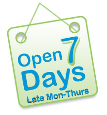 Open 7 days | Late opening Mon-Thurs